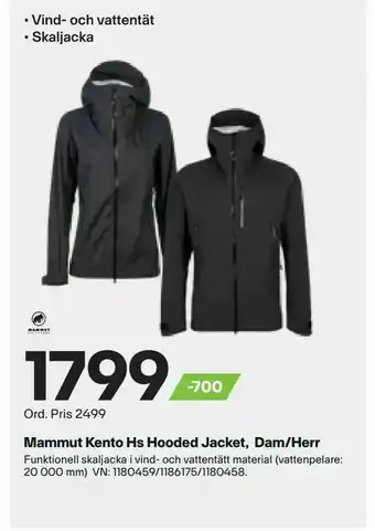 XXL Mammut Kento Hs Hooded Jacket, Dam/Herr erbjuda