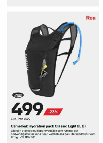XXL Camelbak Hydration pack Classic Light 2L 21 erbjuda