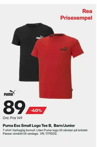 XXL Puma Ess Small Logo Tee B, Barn/Junior erbjuda