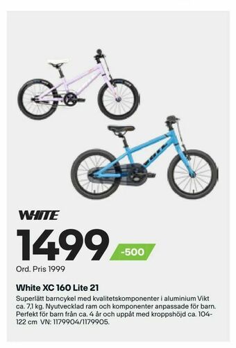 XXL White XC 160 Lite 21 erbjuda