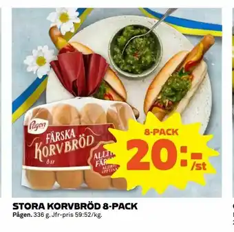 Coop Extra Stora korvbröd 8-pack erbjuda