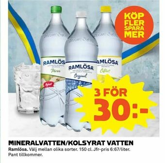 Coop Extra Mineralvatten/kolsyrat vatten erbjuda