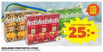 Coop Extra EKOLOGISK FRUKTDRYCK 3-PACK erbjuda