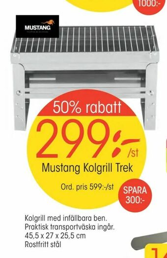 EKO Mustang Kolgrill Trek erbjuda