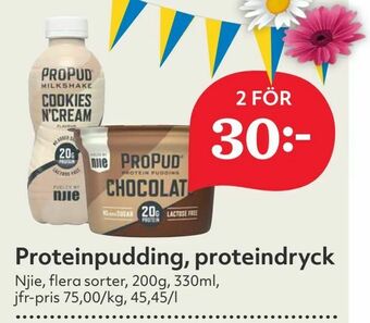 Hemköp Proteinpudding, proteindryck erbjuda
