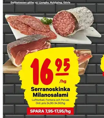 Serranoskinka Milanosalami
