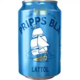 Snabbgross Pripps blå ljus lager 2,2% lättöl burk pripps blå 33cl erbjuda