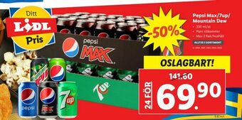 Lidl Pepsi Max/7up/ Mountain Dew erbjuda