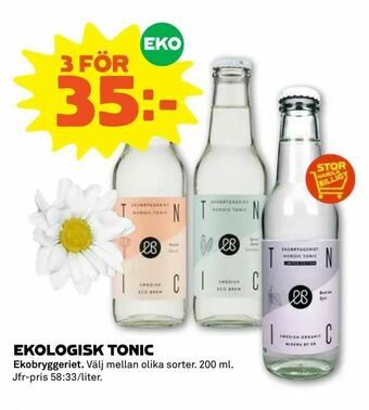 Stora Coop Ekologisk tonic erbjuda