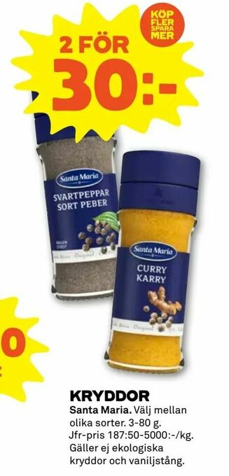 Stora Coop Kryddor erbjuda