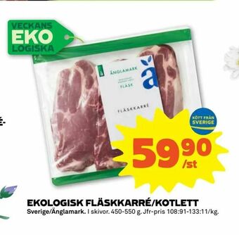 Stora Coop Ekologisk fläskkarré/kotlett erbjuda