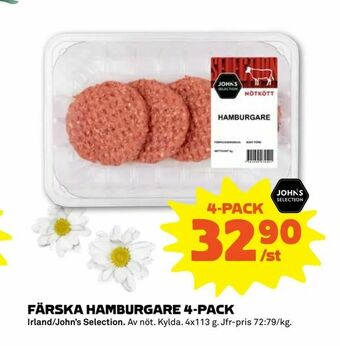 Stora Coop Färska hamburgare 4-pack erbjuda