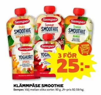 Stora Coop Klämmpåse smoothie erbjuda