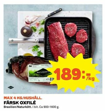 Färsk oxfilé