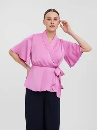 Vero Moda Satin omlott kortärmad topp erbjuda