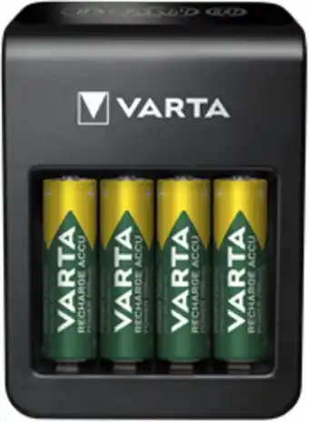 Teknikmagasinet Varta lcd plug charger+ batteriladdare med 4st aa 56706 2100mah-batteri erbjuda
