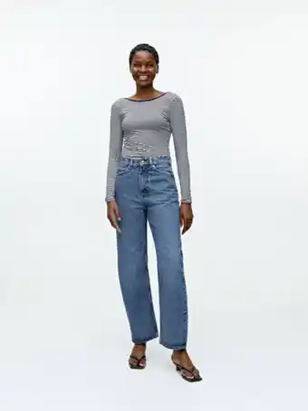 Barrel leg non-stretch jeans