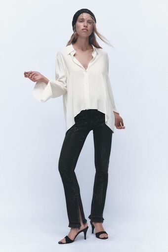 ZARA Asymmetric hem blouse erbjuda