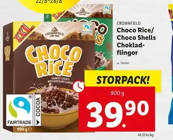 Lidl Choco rice/ choco shells choklad flingor erbjuda