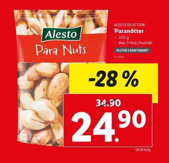 Lidl Paranötter erbjuda
