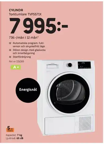 Elon Torktumlare tvp5571x erbjuda
