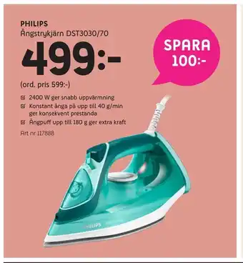 Elon Philips ångstrykjärn dst3030/70 erbjuda