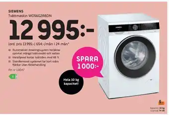 Elon Tvättmaskin wg56g2abdn erbjuda