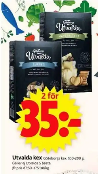 ICA Supermarket Utvalda kex 100-200g erbjuda