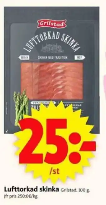 ICA Supermarket Lufttorkad skinka 100g erbjuda