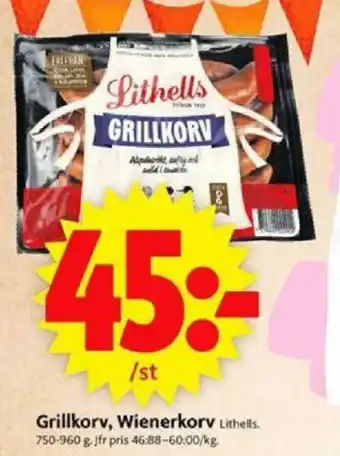 ICA Supermarket Grillkorv, Wienerkorv 750-960g erbjuda