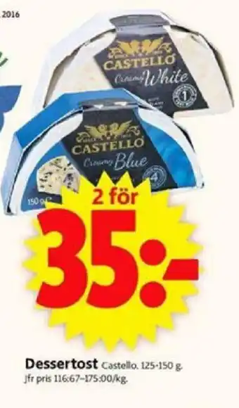 ICA Supermarket Dessertost 125-150g erbjuda