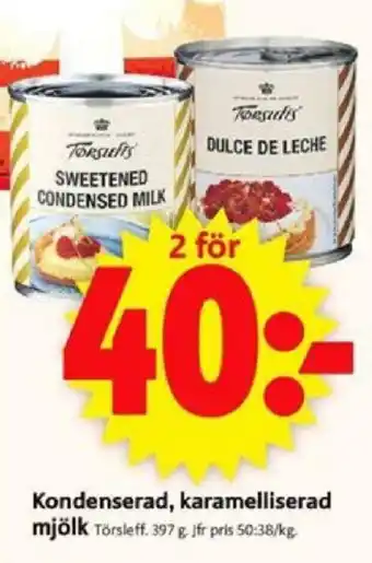 ICA Supermarket Kondenserad, karamelliserad mjölk 397g erbjuda