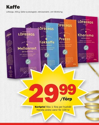 Pekås Löfbergs Kaffe erbjuda