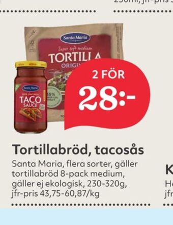 Hemköp Santa maria tacosås erbjuda