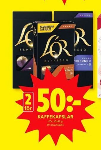 ICA Kvantum L or kaffekapslar erbjuda