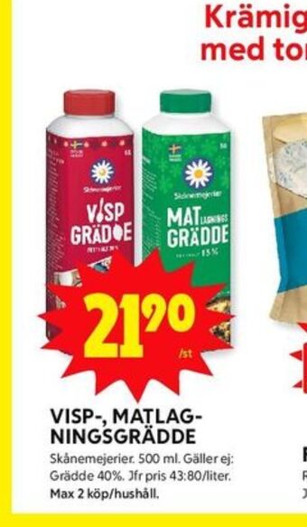 ICA Kvantum Skånemejerier vispgrädde erbjuda
