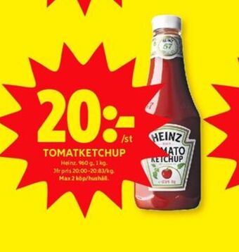 ICA Kvantum Heinz ketchup erbjuda