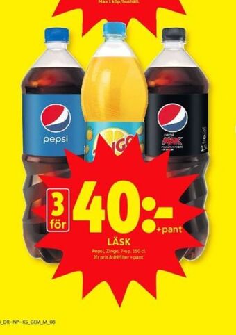 ICA Kvantum Pepsi läskedryck erbjuda