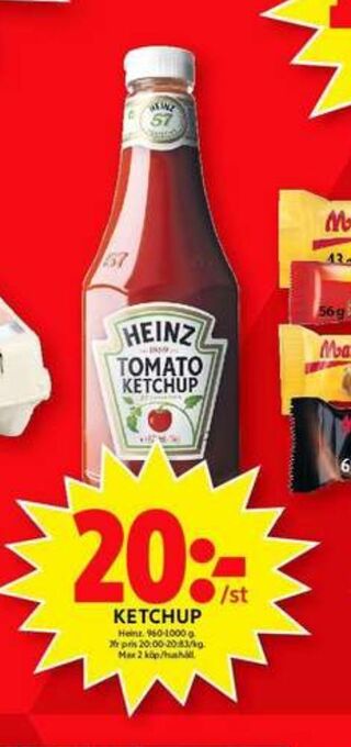 ICA Maxi Heinz ketchup erbjuda