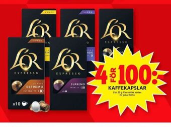 ICA Maxi L or kaffekapslar erbjuda