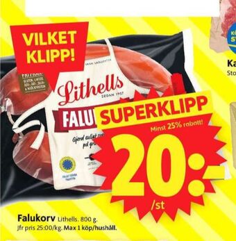 ICA Supermarket Lithells falukorv erbjuda