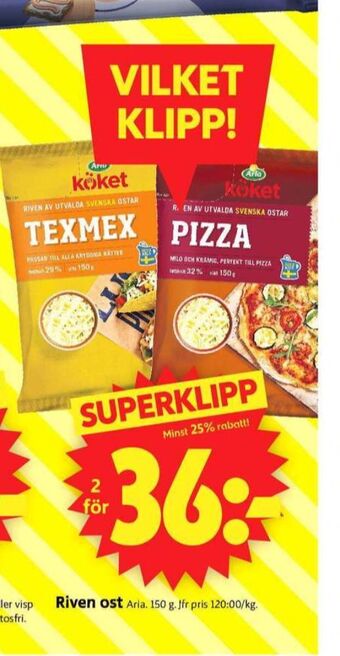 ICA Supermarket Arla köket riven ost erbjuda