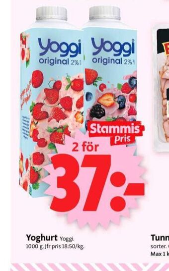 ICA Supermarket Yoggi yoghurt erbjuda