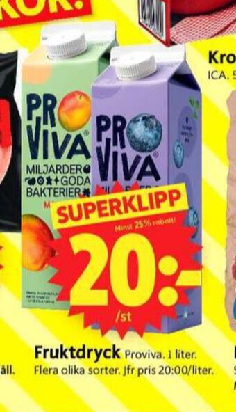 ICA Supermarket Proviva fruktdryck erbjuda