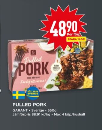 Willys Garant pulled pork erbjuda