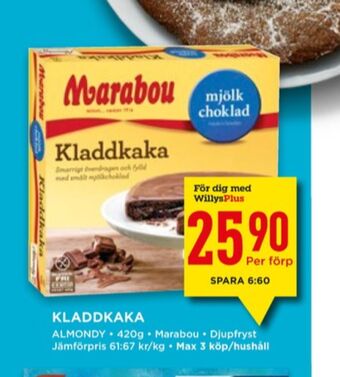 Willys Almondy kladdkaka erbjuda