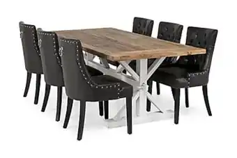 Furniturebox Lire förlängningsbart bord 200 natur/vit+6 carmine stol svar erbjuda