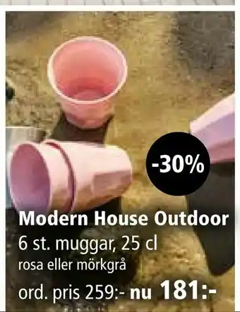 Kitch'n Modern House Outdoor 6 st. muggar, 25 cl erbjuda