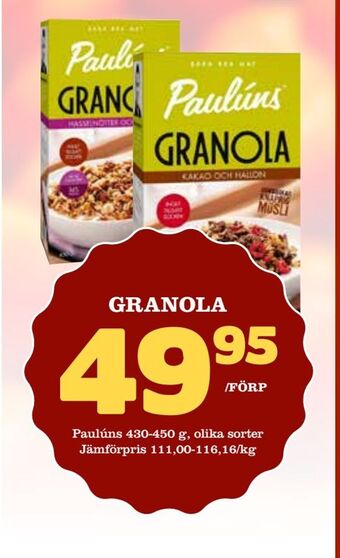 Bonum Matmarknad Granola erbjuda