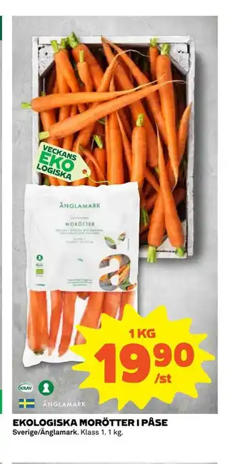 Coop Extra Ekologiska morötter i påse erbjuda
